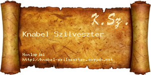 Knabel Szilveszter névjegykártya